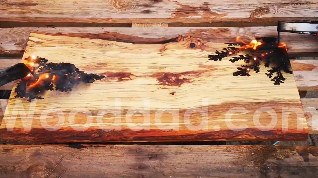 42 Lichtenberg Fractal Pattern - Wood burning with baking soda and  electricity ideas