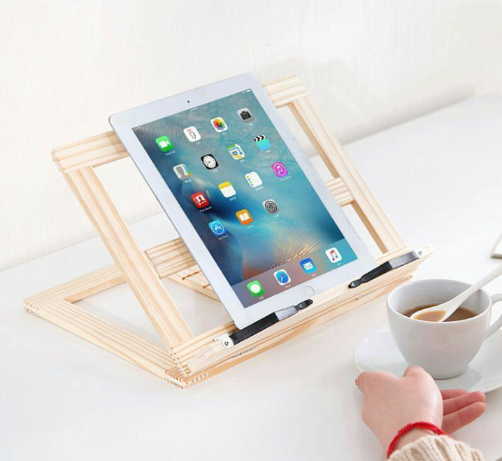 Wooden iPad holder