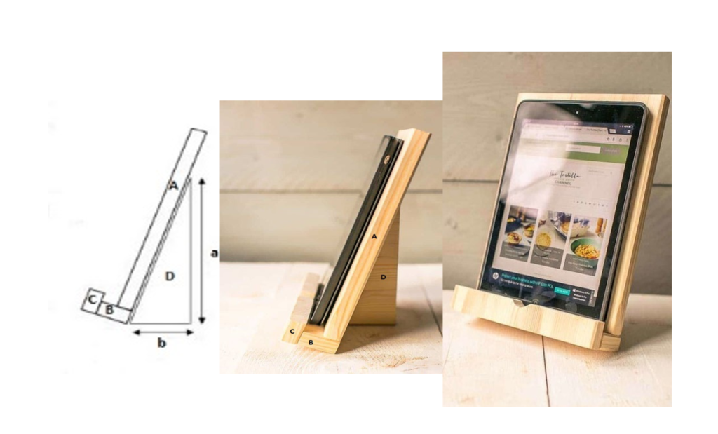wooden tablet holder