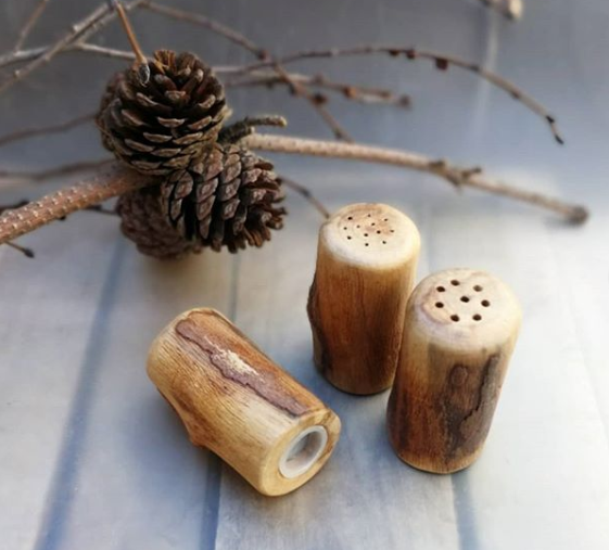 Rustic Wooden Salt and Pepper Shakers