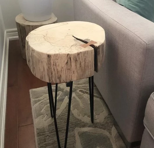 wood side slice table