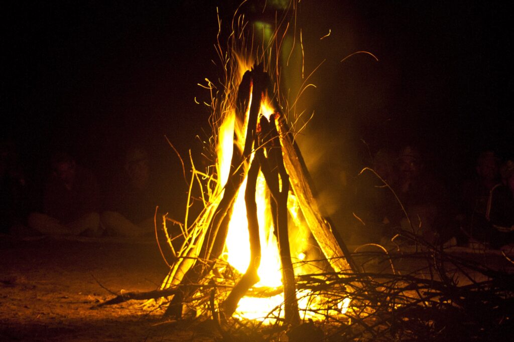 teepee for burning green wood