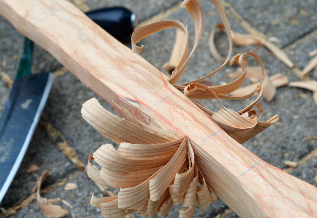 Wooden bow and arrow